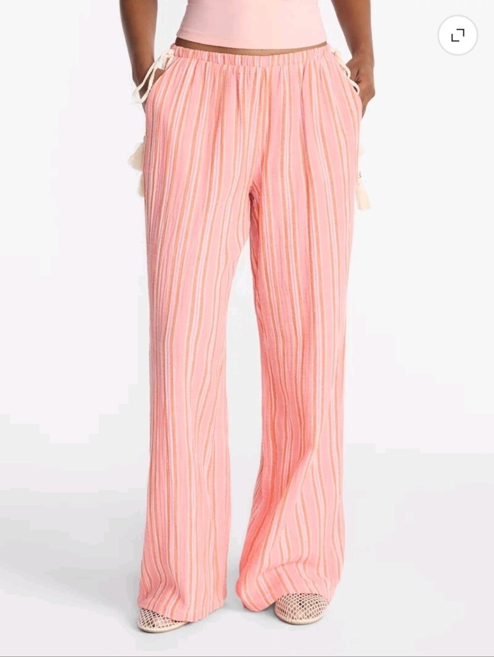 ⭐️2/$25 No Boundaries Cotton Gauze Side Tie Beach Pants XXL NWT